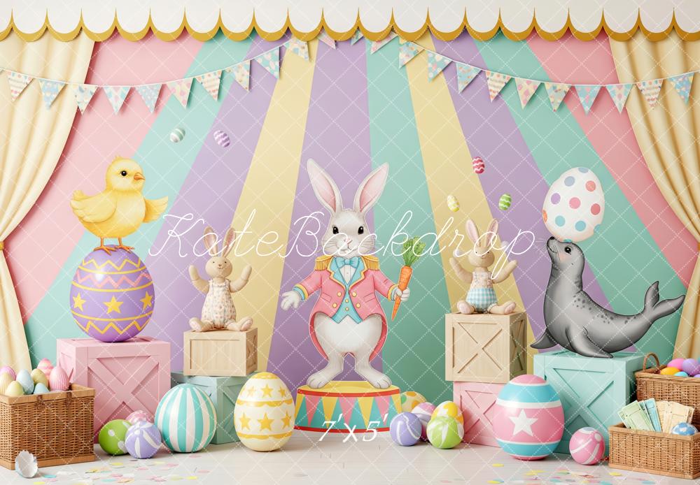Kate Easter Bunny Circus Animals Pastel Backdrop Designed by Patty Robert