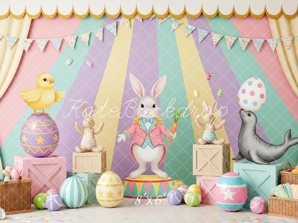 Kate Easter Bunny Circus Animals Pastel Backdrop Designed by Patty Robert - Image 3