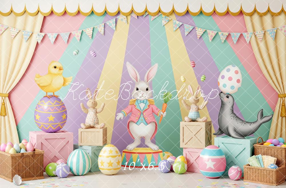Kate Easter Bunny Circus Animals Pastel Backdrop Designed by Patty Robert - Image 4