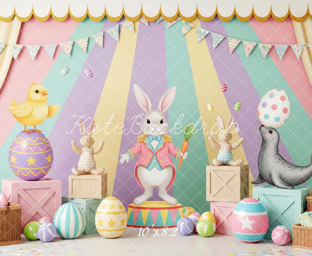 Kate Easter Bunny Circus Animals Pastel Backdrop Designed by Patty Robert - Image 6