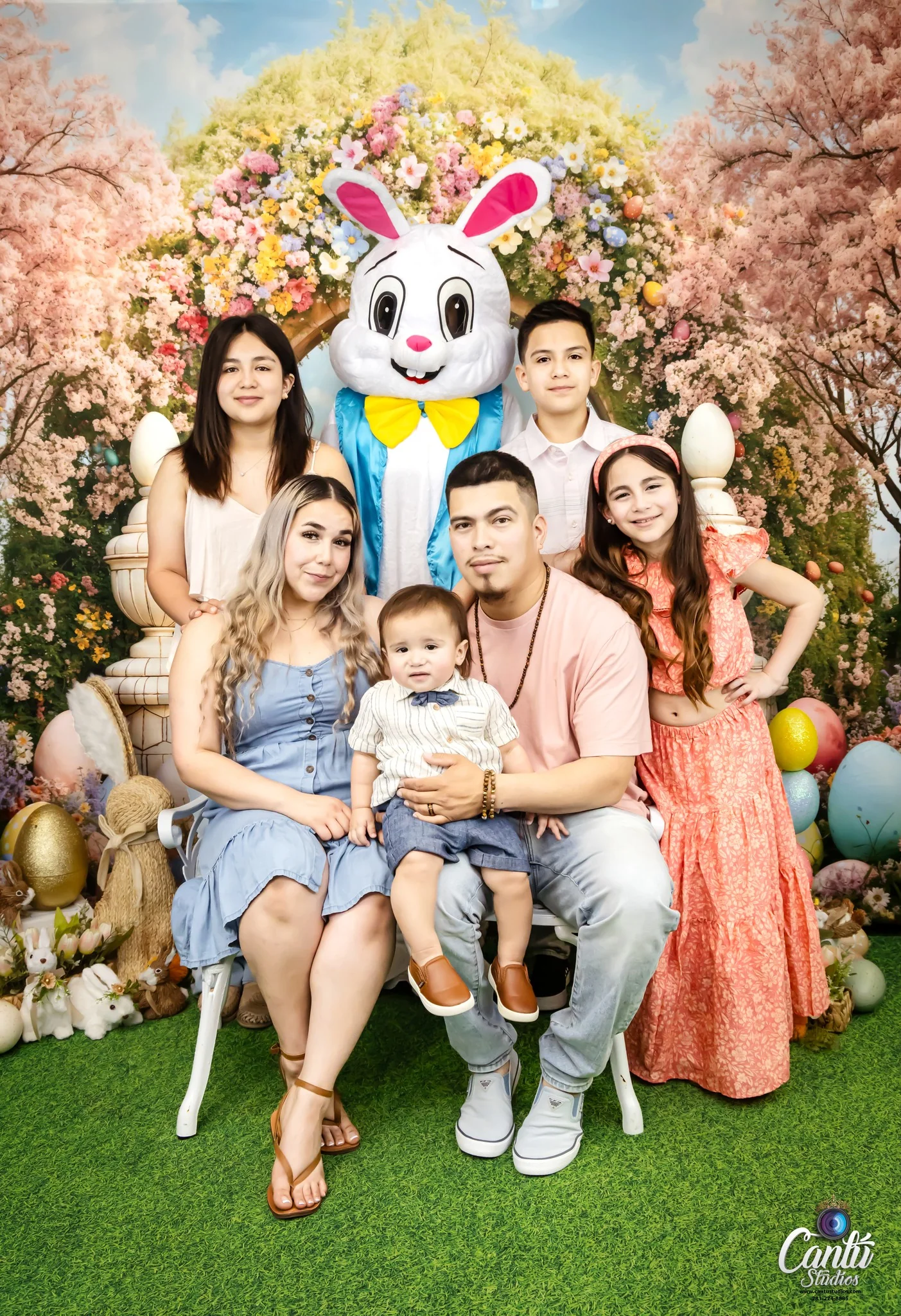 Kate Easter Bunny Colorful Flowers Arch Backdrop Designed by Chain Photography - Image 3