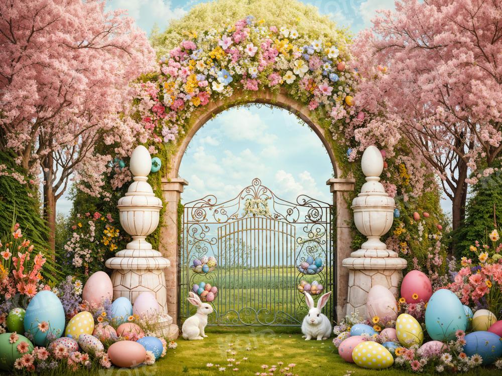 Kate Easter Bunny Colorful Flowers Arch Backdrop Designed by Chain Photography - Image 6