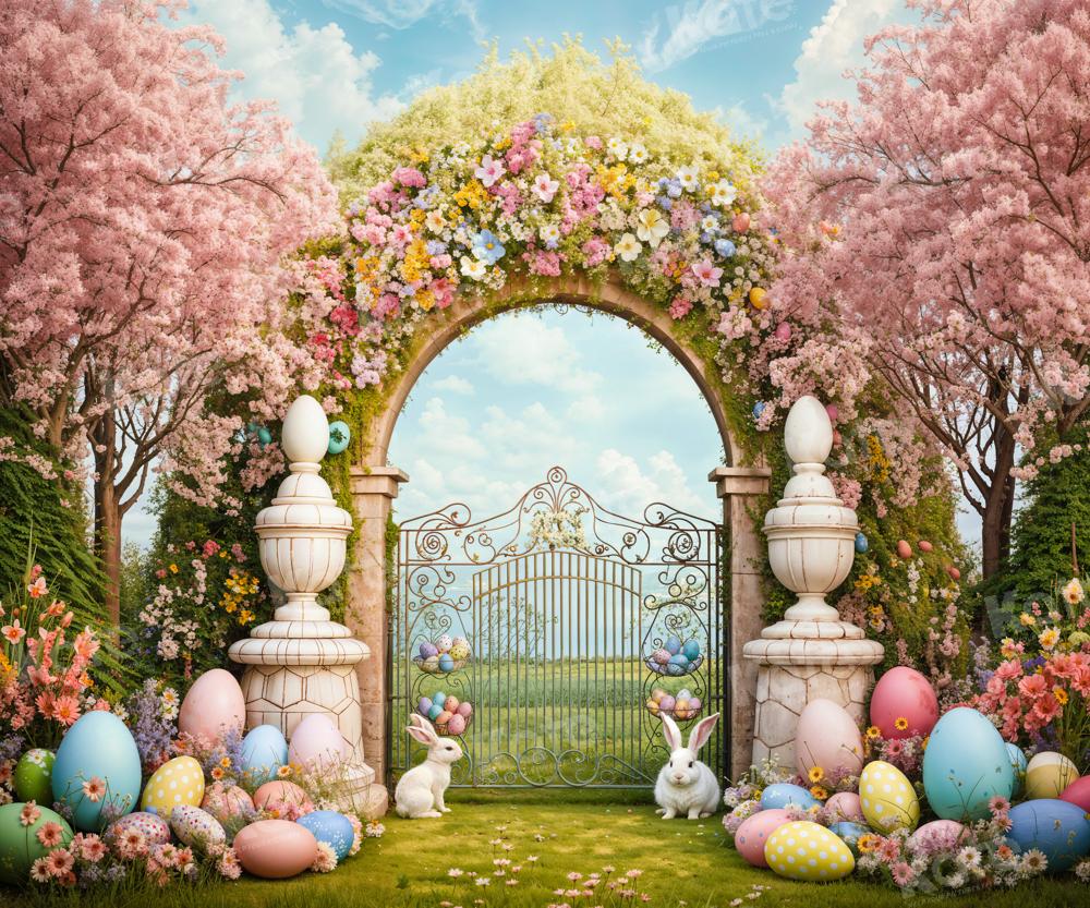 Kate Easter Bunny Colorful Flowers Arch Backdrop Designed by Chain Photography - Image 7