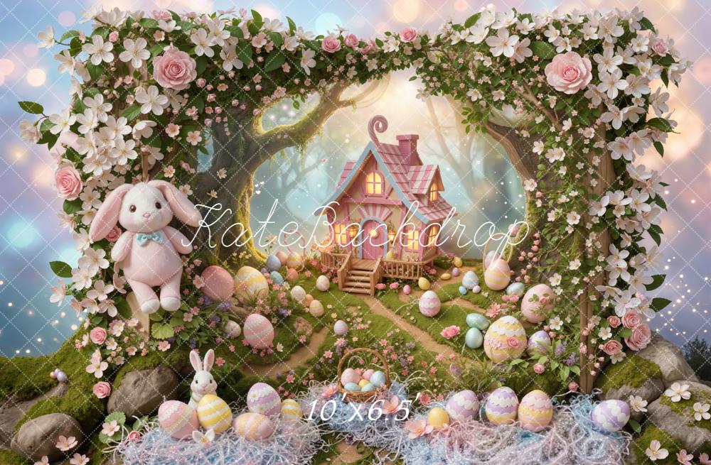 Kate Easter Bunny Cottage Fairy Pastel Eggs Backdrop Designed by Emstselch - Image 4