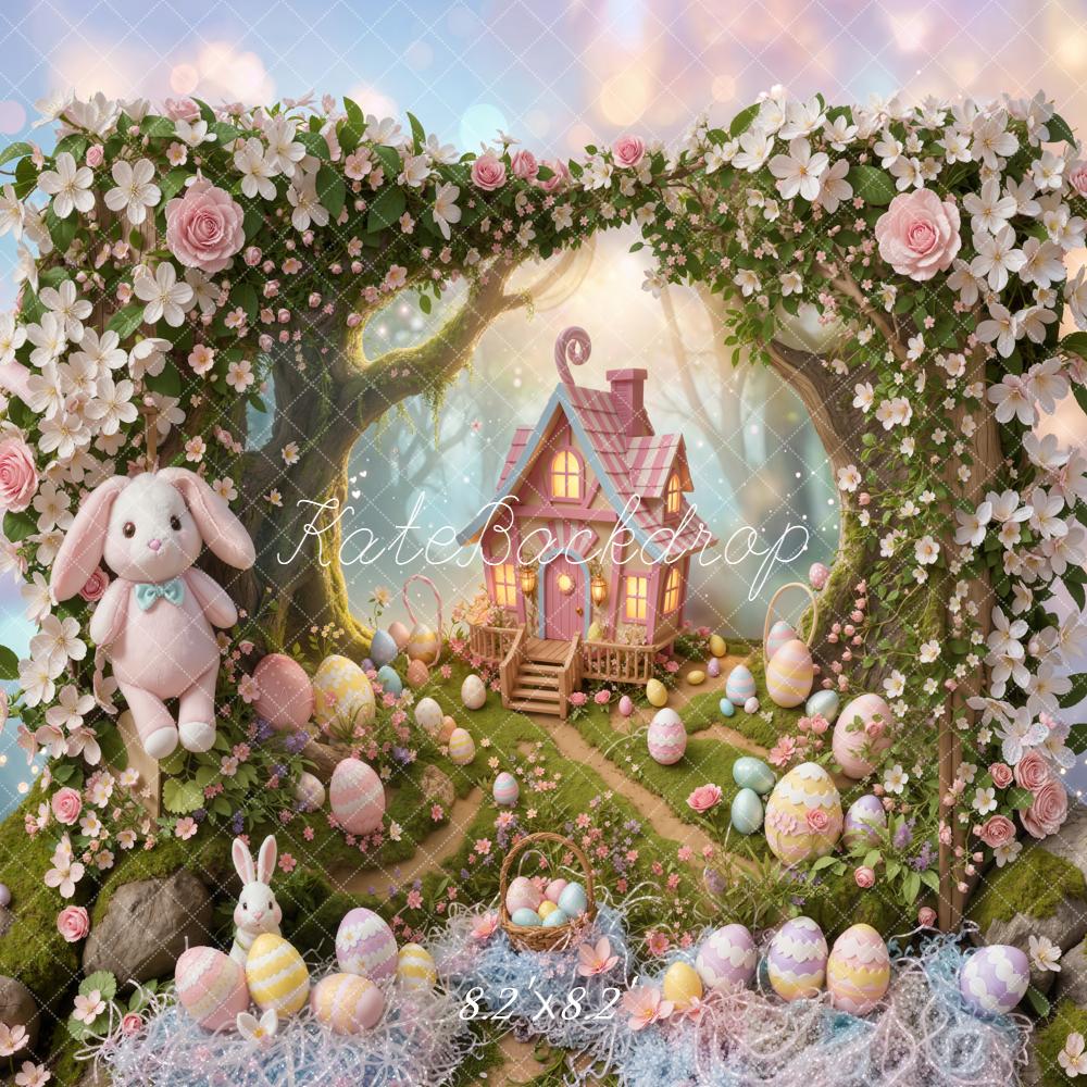 Kate Easter Bunny Cottage Fairy Pastel Eggs Backdrop Designed by Emstselch - Image 5