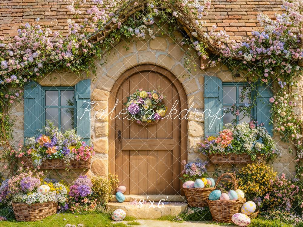 Kate Easter Cottage Floral Basket Backdrop Designed by Emetselch - Image 3