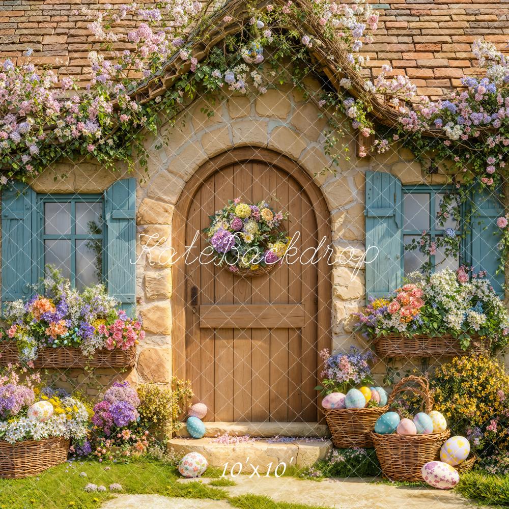 Kate Easter Cottage Floral Basket Backdrop Designed by Emetselch - Image 7