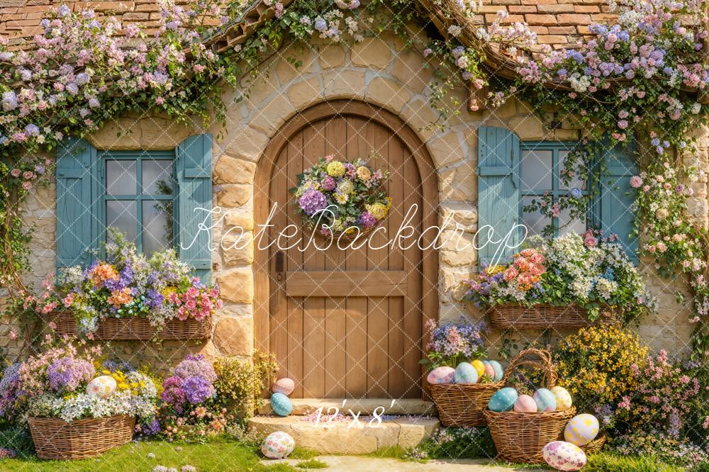 Kate Easter Cottage Floral Basket Backdrop Designed by Emetselch - Image 8