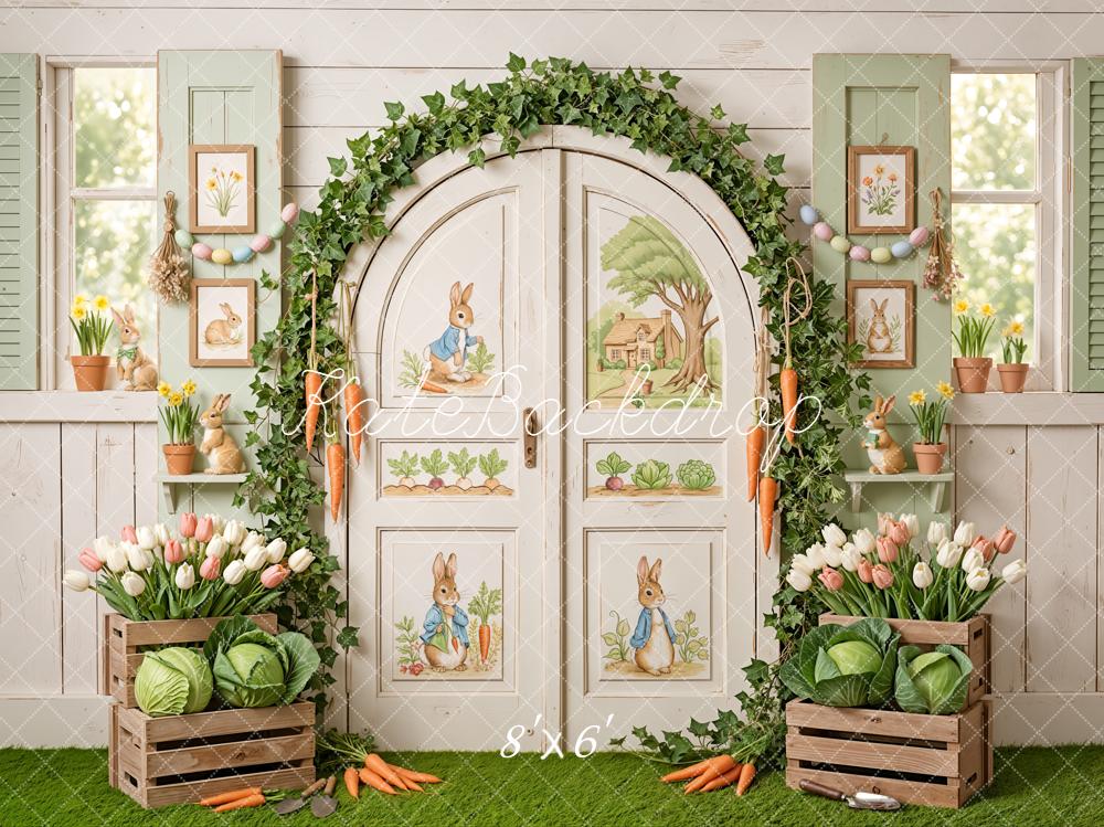 Kate Easter Bunny Door Ivy Carrots Backdrop Designed by Emetselch - Image 3