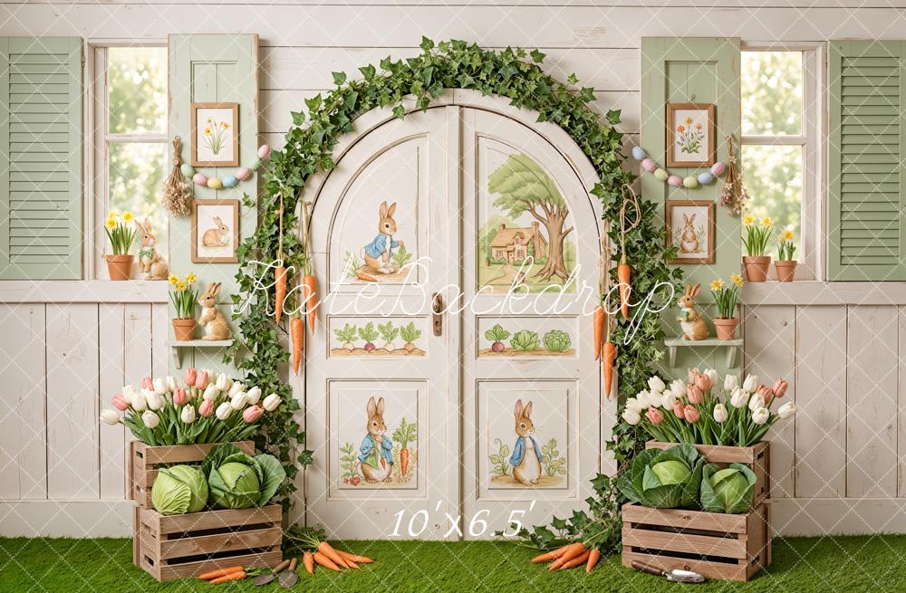 Kate Easter Bunny Door Ivy Carrots Backdrop Designed by Emetselch - Image 4