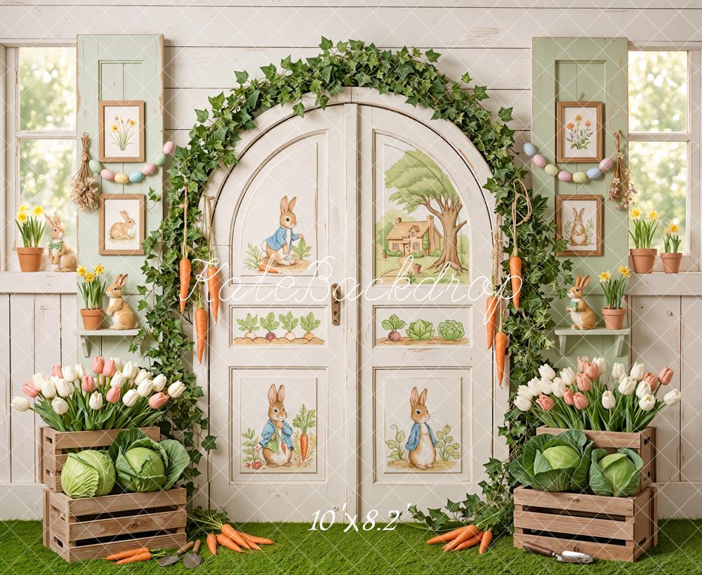 Kate Easter Bunny Door Ivy Carrots Backdrop Designed by Emetselch - Image 6