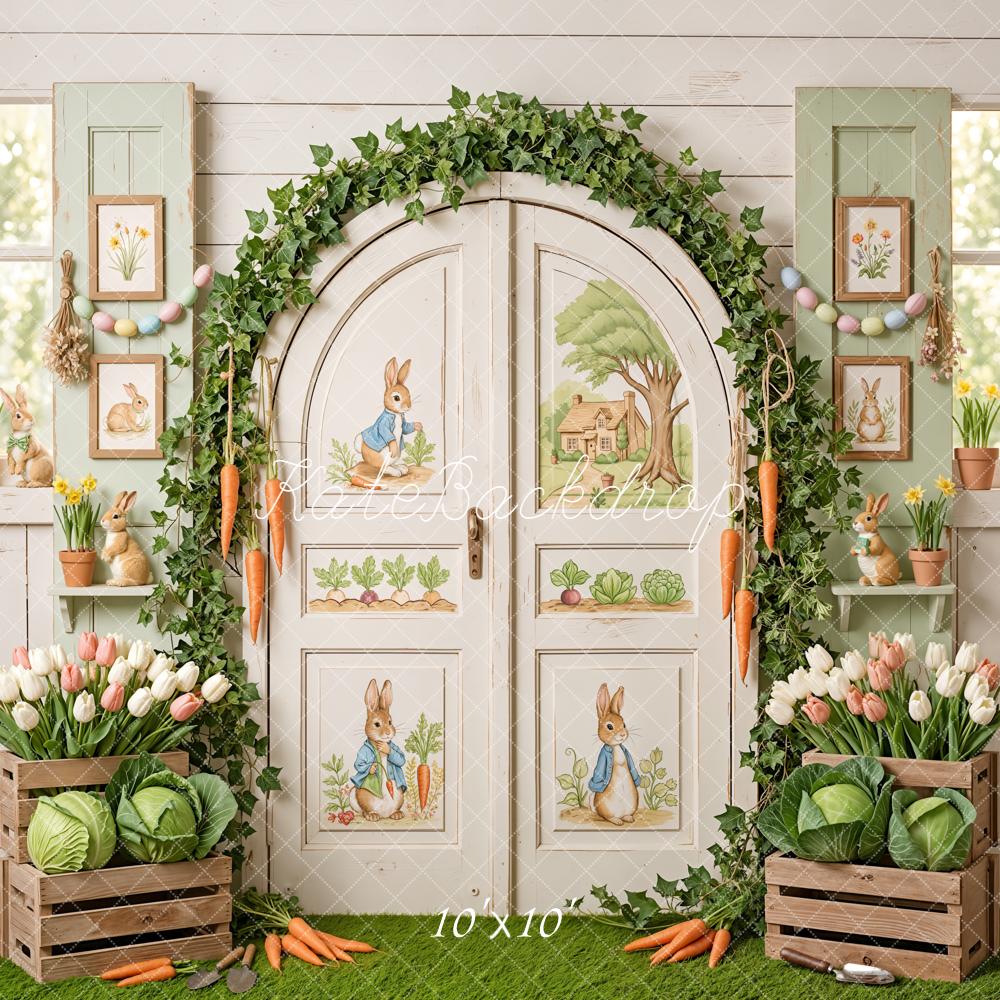 Kate Easter Bunny Door Ivy Carrots Backdrop Designed by Emetselch - Image 7