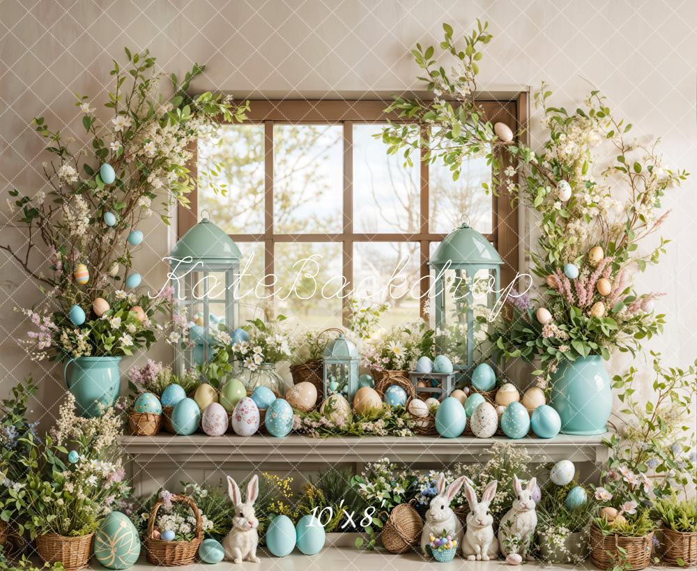 Kate Easter Bunny Egg Floral Window Backdrop Designed by Emetselch - Image 6