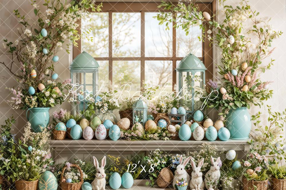 Kate Easter Bunny Egg Floral Window Backdrop Designed by Emetselch - Image 7