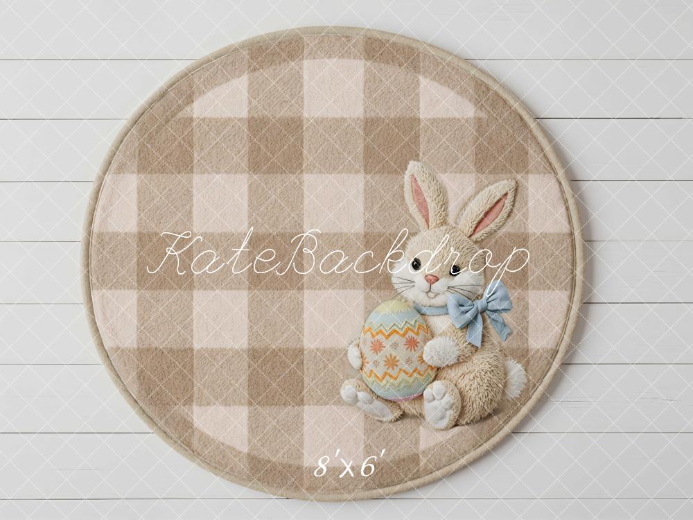 Kate Easter Bunny Egg Plaid Beige Backdrop Designed by Mini MakeBelieve - Image 3