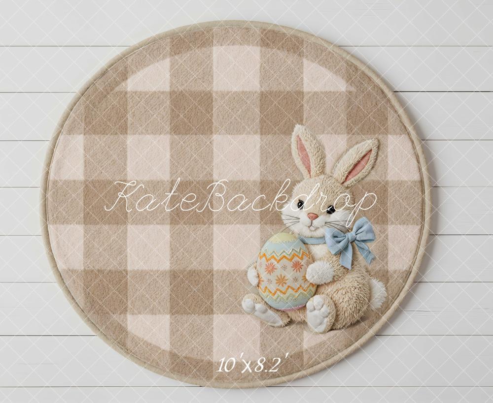 Kate Easter Bunny Egg Plaid Beige Backdrop Designed by Mini MakeBelieve - Image 6