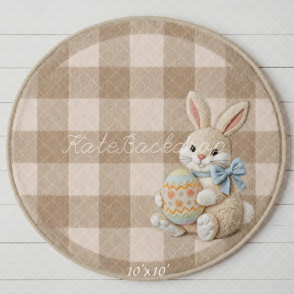 Kate Easter Bunny Egg Plaid Beige Backdrop Designed by Mini MakeBelieve - Image 7