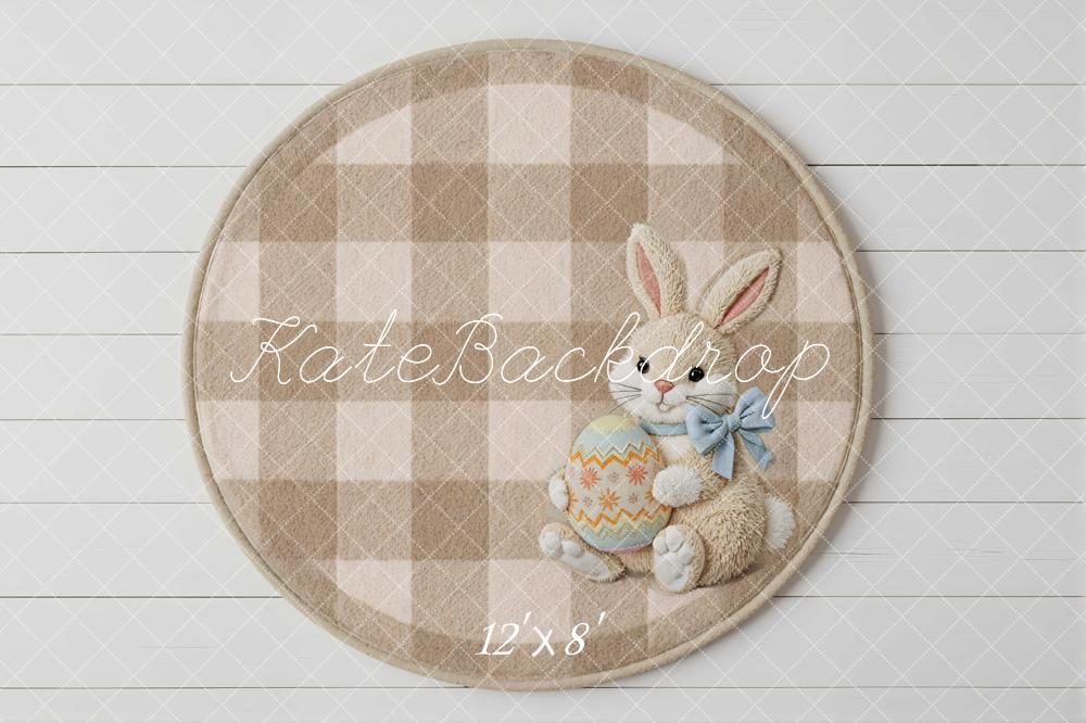Kate Easter Bunny Egg Plaid Beige Backdrop Designed by Mini MakeBelieve - Image 8