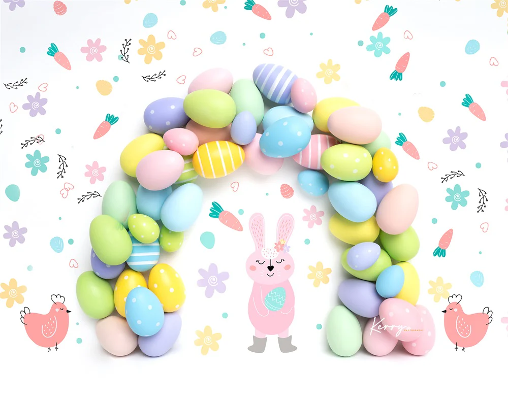 Kate Easter Bunny Egg Rainbow Garland Backdrop Designed by Kerry Anderson - Image 3