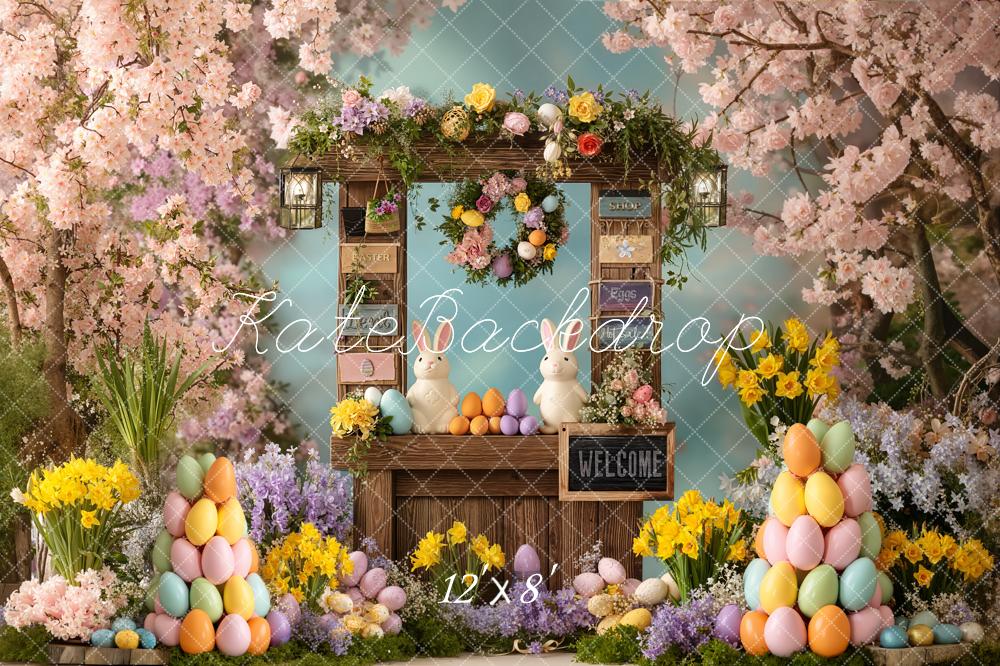 Kate Easter Bunny Egg Shop Cherry Blossom Backdrop Designed by Chain Photography - Image 8