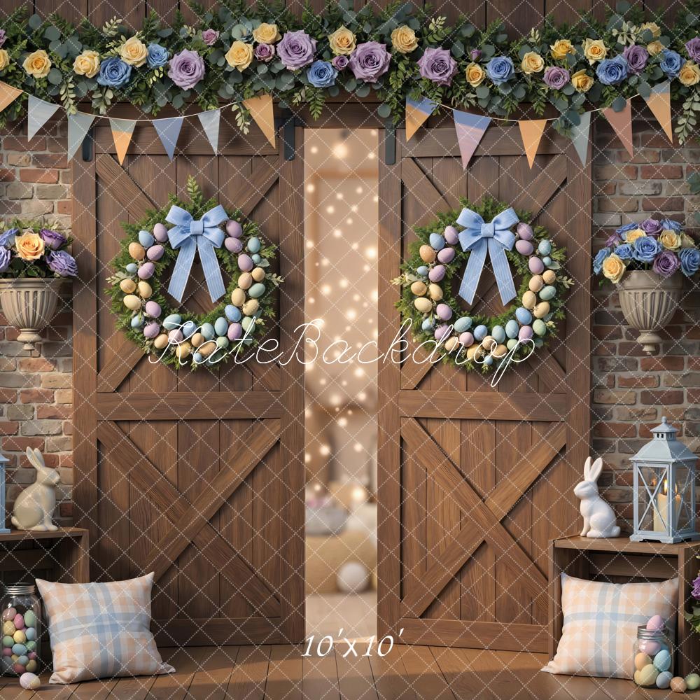 Kate Easter Bunny Egg Wreath Floral Barn Backdrop Designed by Mini MakeBelieve - Image 7
