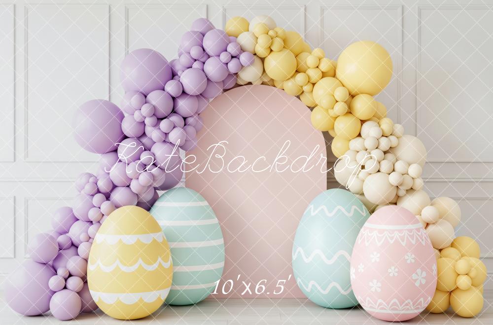 Kate Easter Bunny Eggs Balloon Arch Pastel Fleece Backdrop Designed by Patty Robert - Image 2