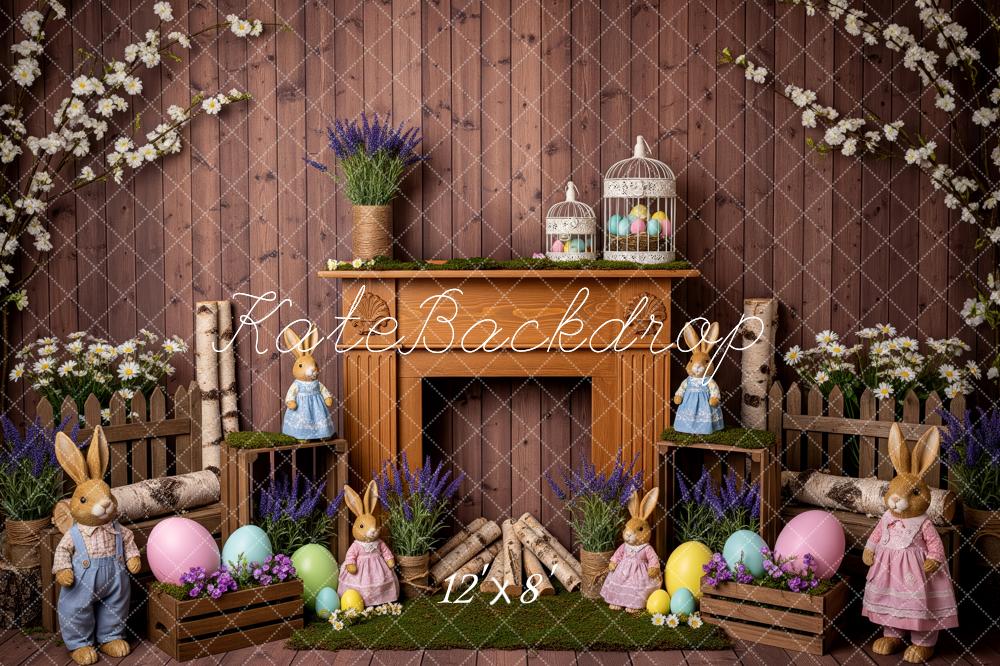 Kate Easter Bunny Eggs Fireplace Backdrop Designed by Patty Robert - Image 8