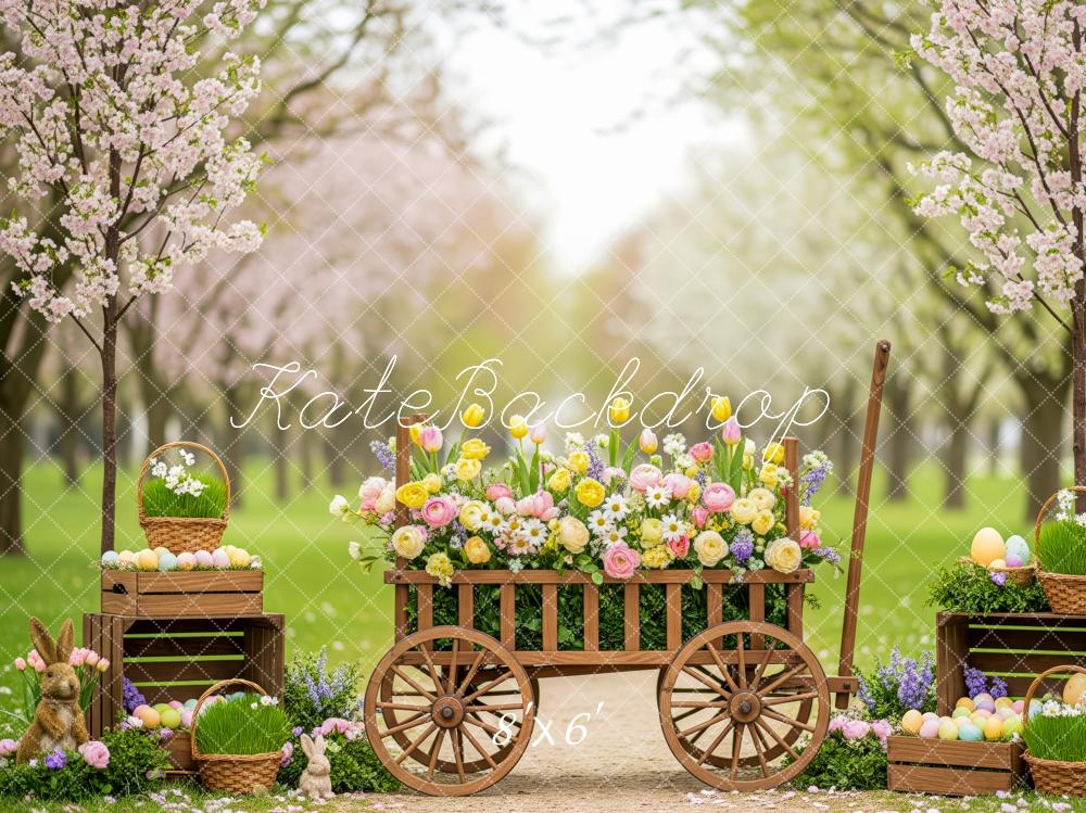Kate Easter Bunny Eggs Floral Cart Backdrop Designed by Patty Robert - Image 3