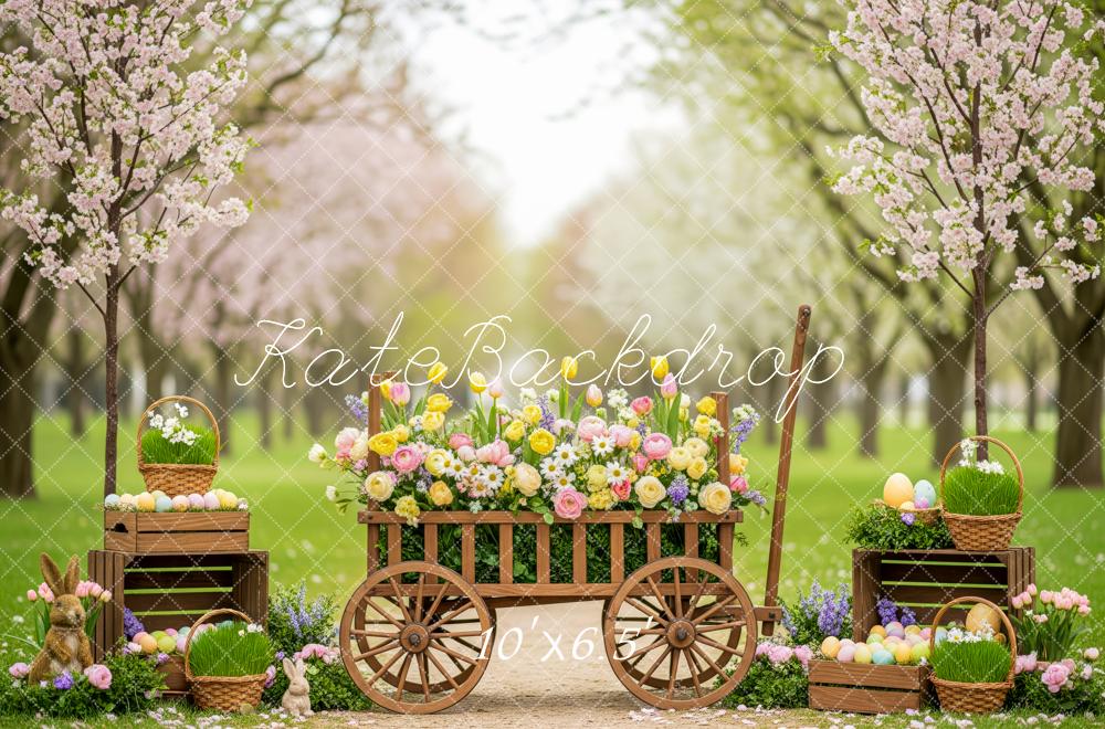 Kate Easter Bunny Eggs Floral Cart Backdrop Designed by Patty Robert - Image 4