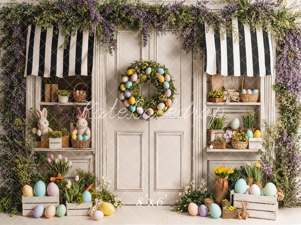 Kate Easter Bunny Eggs Floral Door Backdrop Designed by Emetselch - Image 3