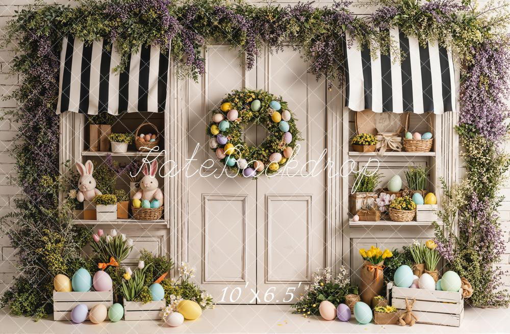 Kate Easter Bunny Eggs Floral Door Backdrop Designed by Emetselch - Image 4