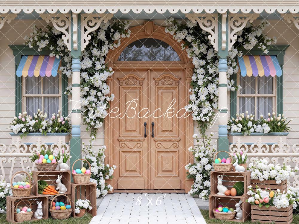 Kate Easter Bunny Eggs Floral Porch Backdrop Designed by Mini MakeBelieve - Image 3