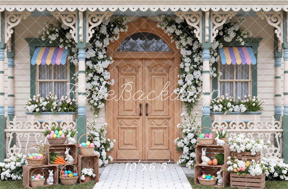 Kate Easter Bunny Eggs Floral Porch Backdrop Designed by Mini MakeBelieve - Image 4