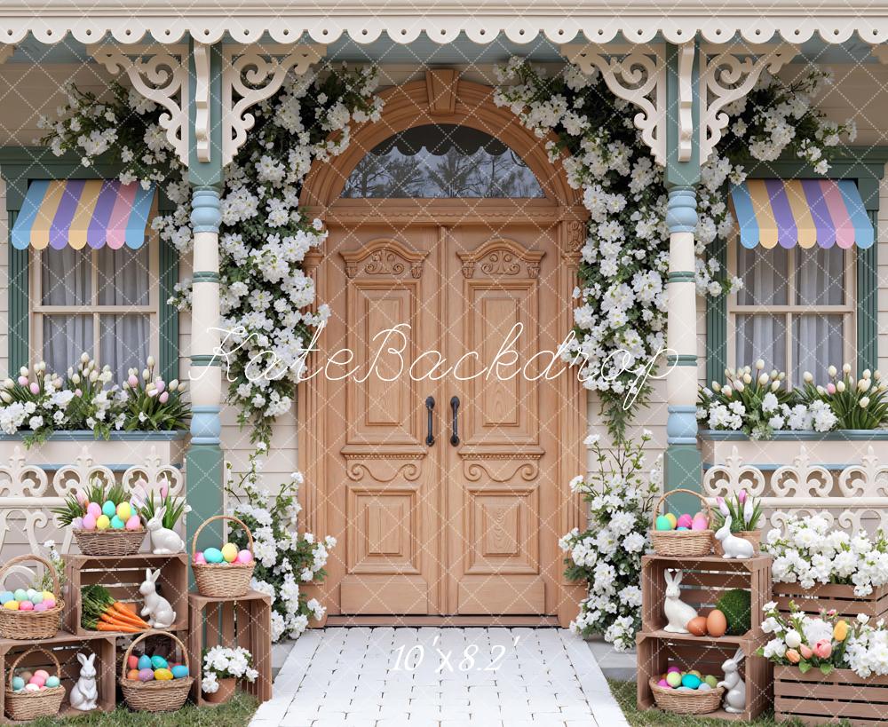 Kate Easter Bunny Eggs Floral Porch Backdrop Designed by Mini MakeBelieve - Image 6