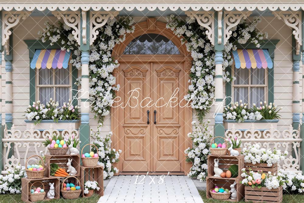 Kate Easter Bunny Eggs Floral Porch Backdrop Designed by Mini MakeBelieve - Image 8
