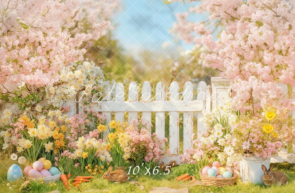 Kate Easter Bunny Eggs Garden Spring Backdrop Designed by Emetselch - Image 4