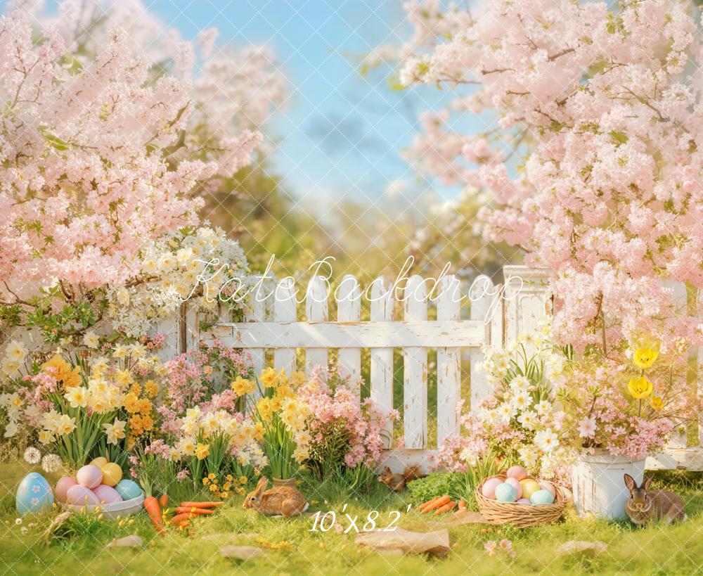 Kate Easter Bunny Eggs Garden Spring Backdrop Designed by Emetselch - Image 6