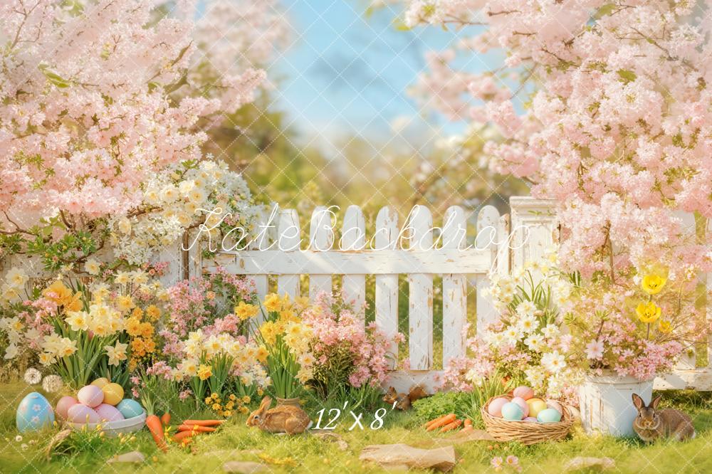 Kate Easter Bunny Eggs Garden Spring Backdrop Designed by Emetselch - Image 8