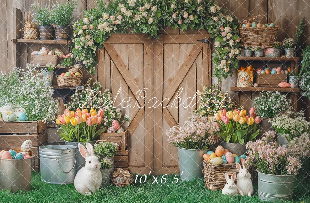 Kate Easter Bunny Eggs Garland Barn Door Backdrop Designed by Emetselch - Image 4