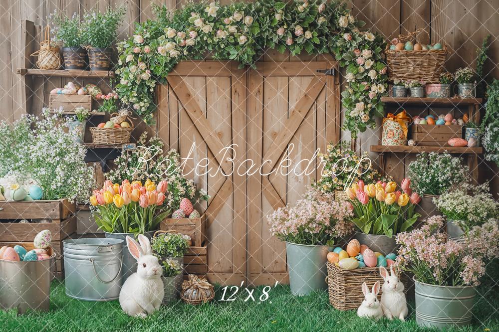 Kate Easter Bunny Eggs Garland Barn Door Backdrop Designed by Emetselch - Image 8