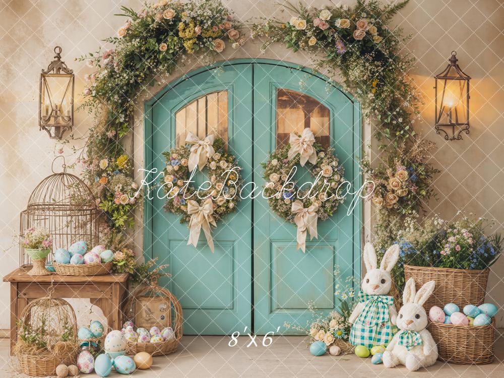 Kate Easter Bunny Eggs Garland Green Door Backdrop Designed by Emetselch - Image 3