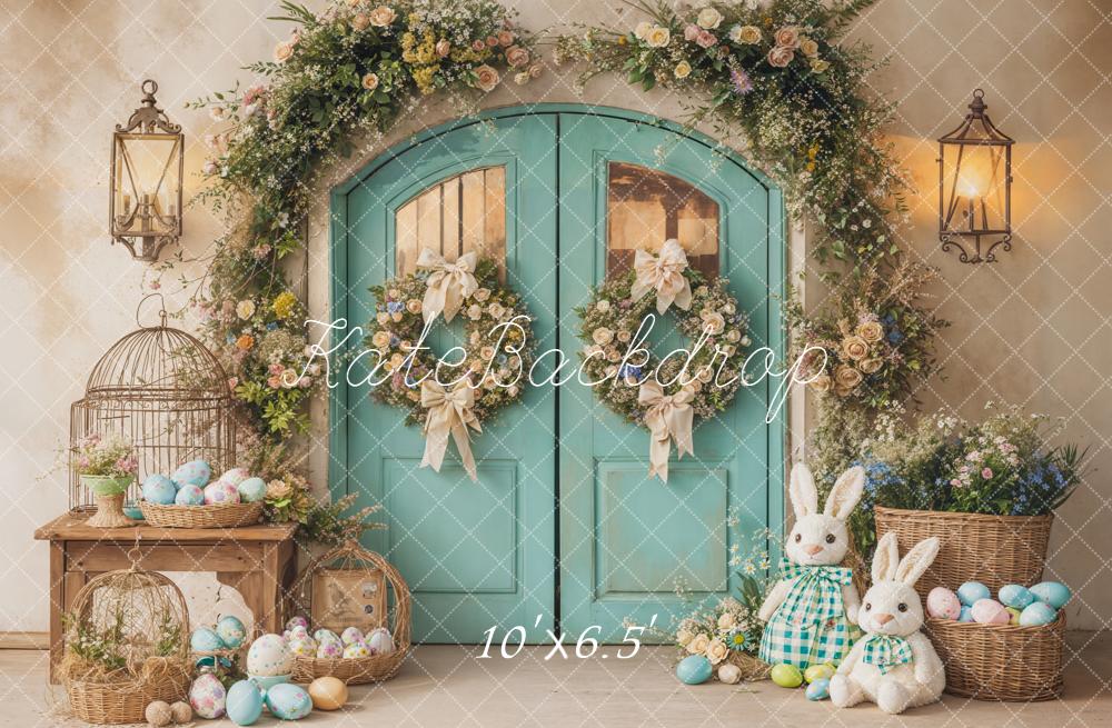 Kate Easter Bunny Eggs Garland Green Door Backdrop Designed by Emetselch - Image 4
