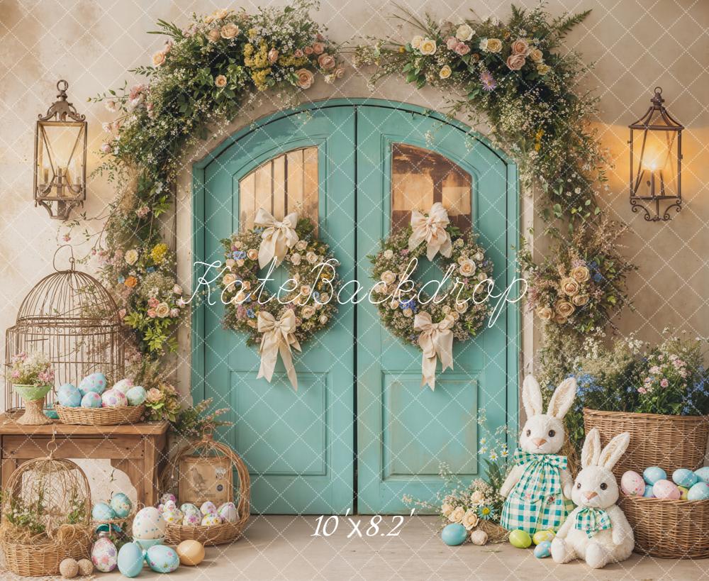 Kate Easter Bunny Eggs Garland Green Door Backdrop Designed by Emetselch - Image 6