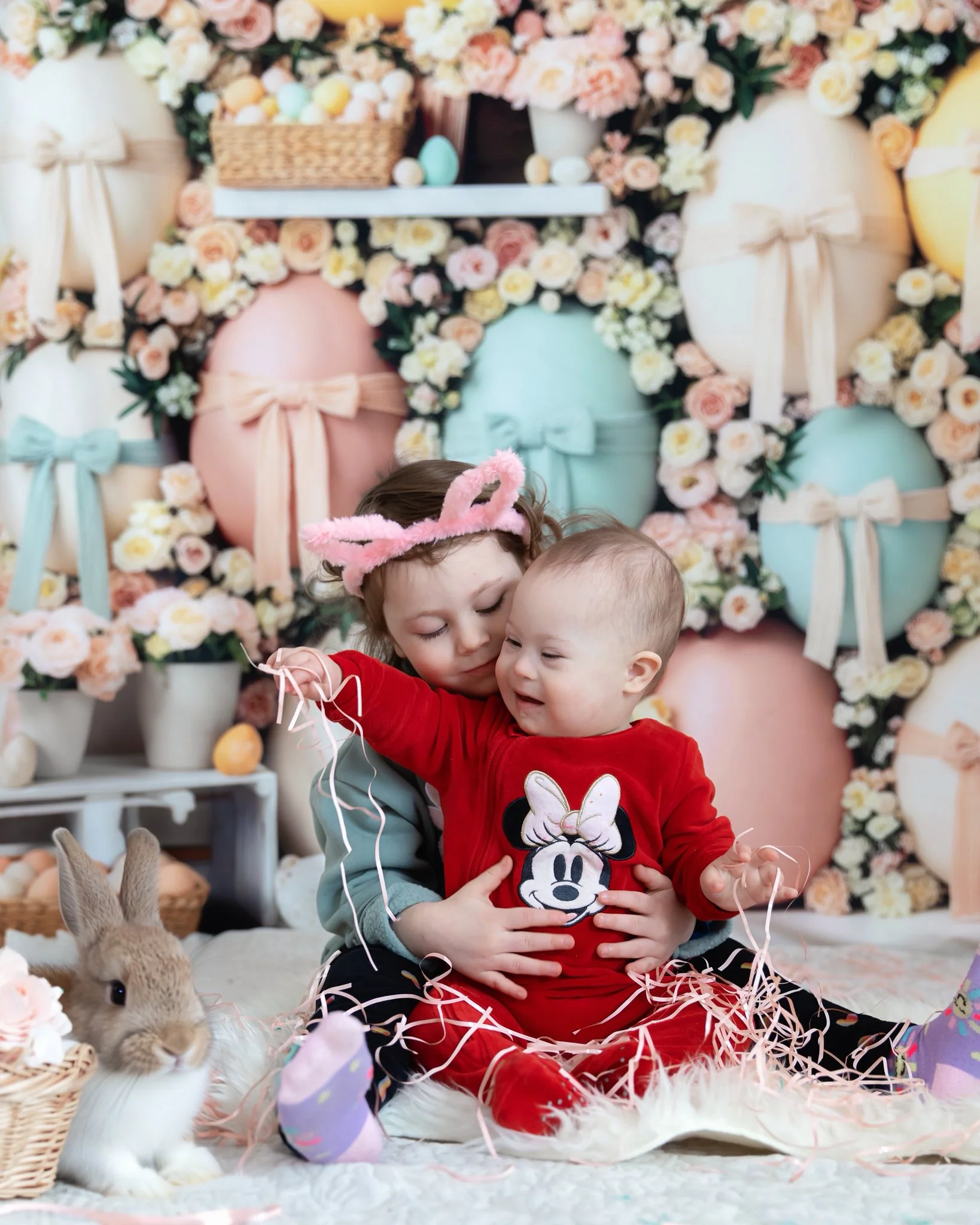 Kate Easter Bunny Eggs Pastel Backdrop Designed by Patty Robert