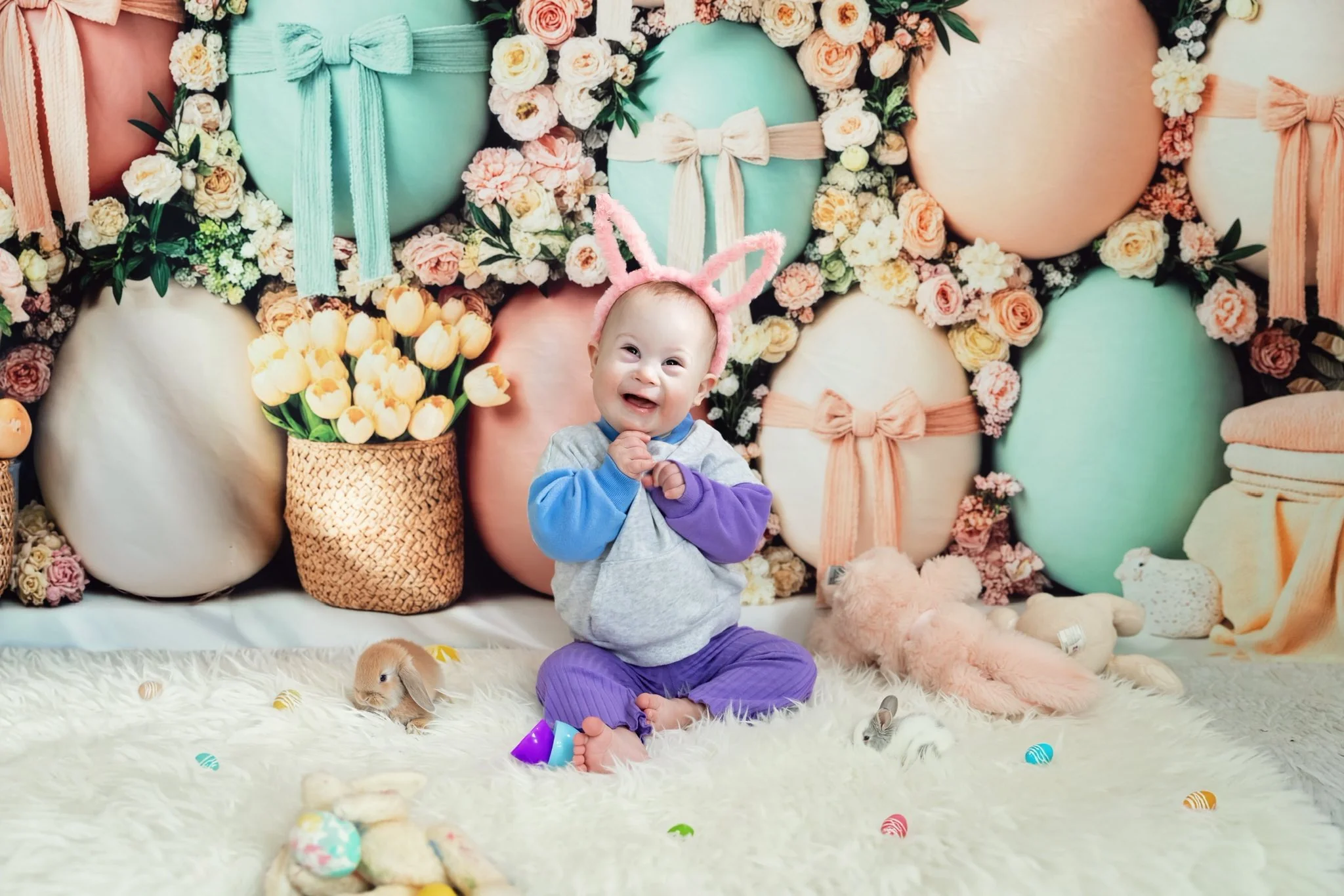 Kate Easter Bunny Eggs Pastel Backdrop Designed by Patty Robert - Image 3