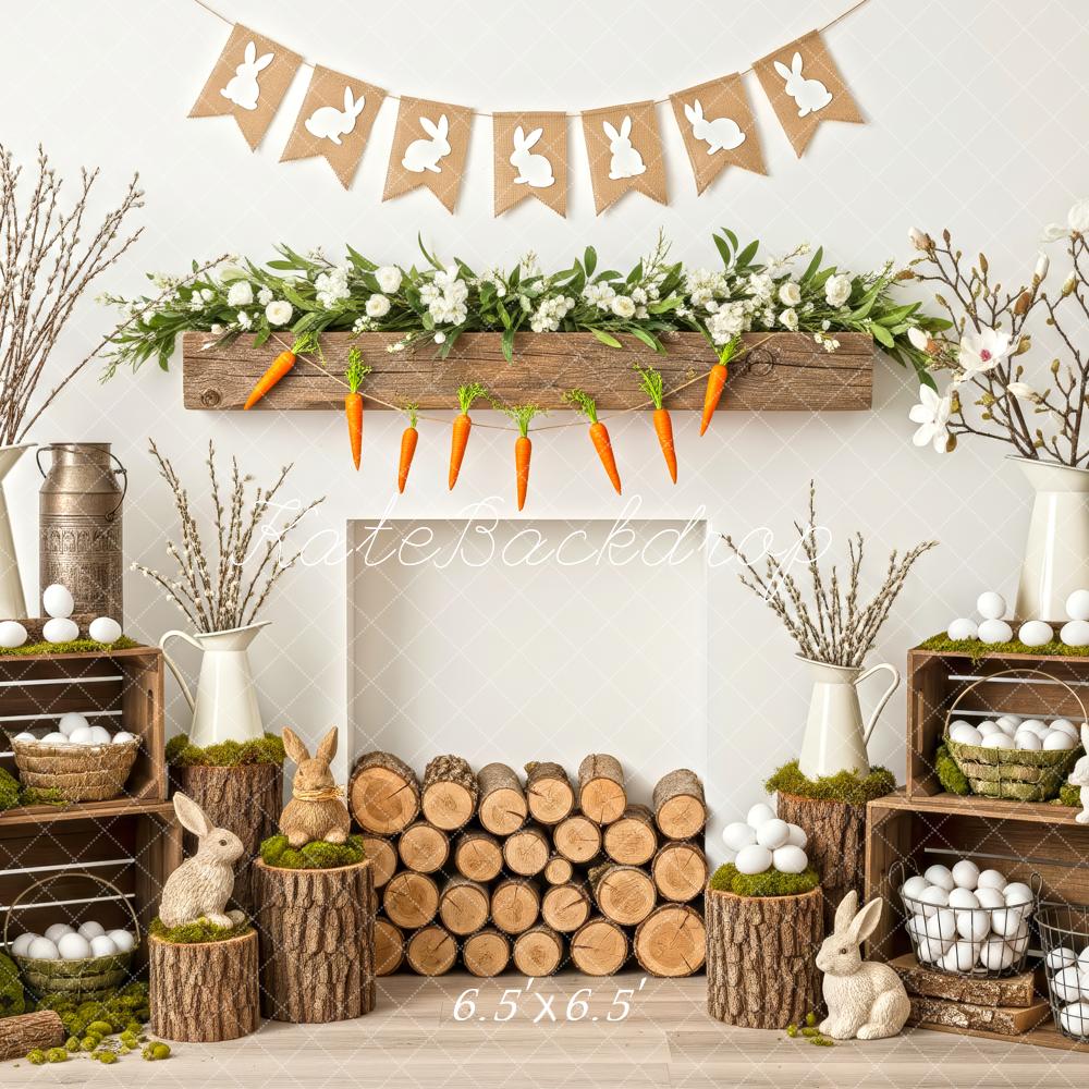Kate Easter Bunny Eggs Rustic Wood Backdrop Designed by Patty Robert - Image 2