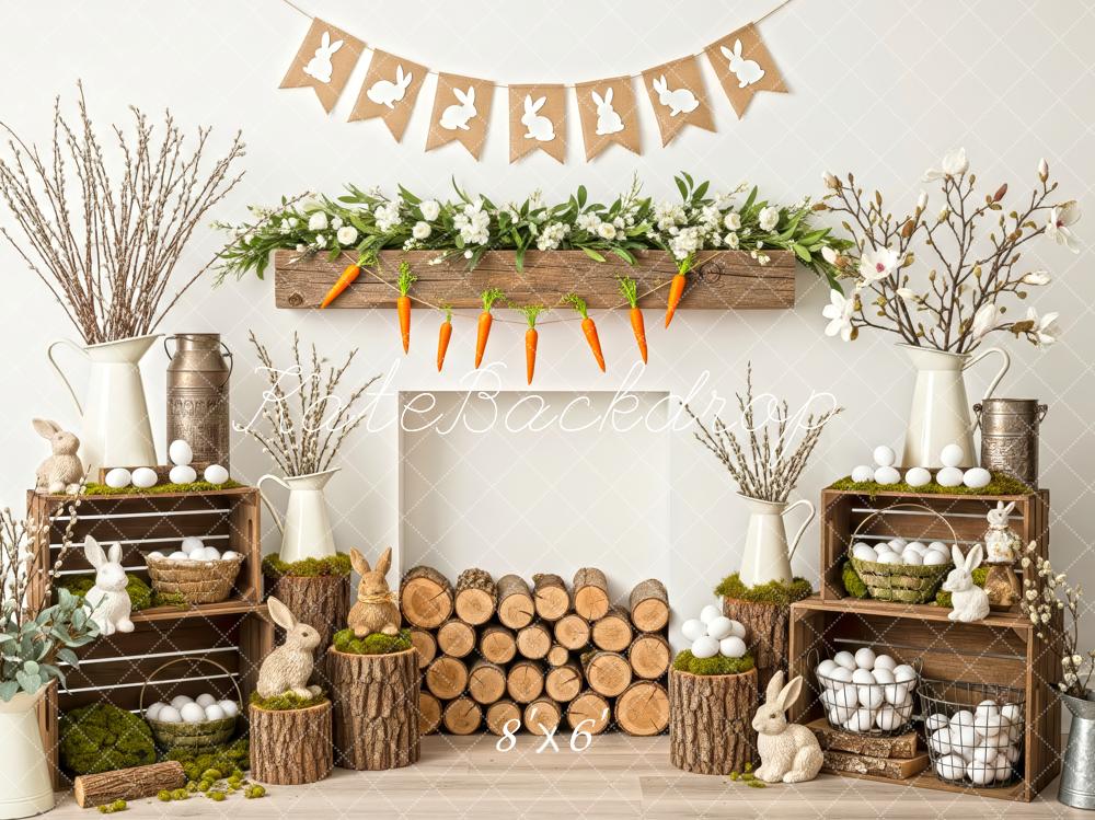 Kate Easter Bunny Eggs Rustic Wood Backdrop Designed by Patty Robert - Image 3