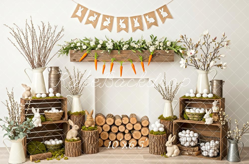 Kate Easter Bunny Eggs Rustic Wood Backdrop Designed by Patty Robert - Image 4