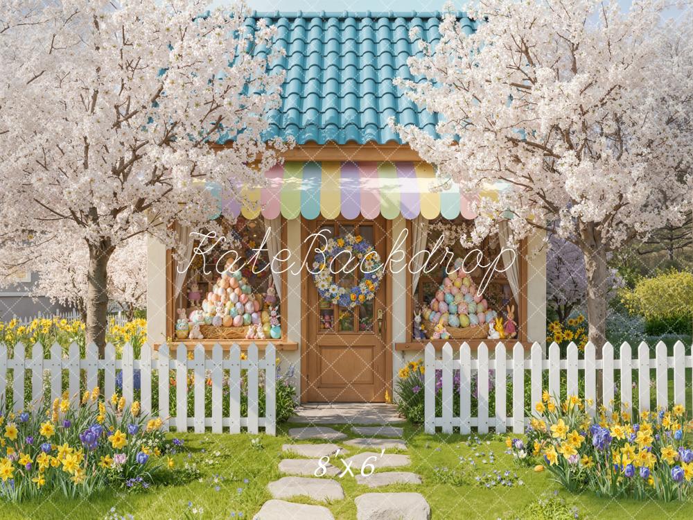 Kate Easter Bunny Eggs Store Blossom Trees Backdrop Designed by Emetselch - Image 3