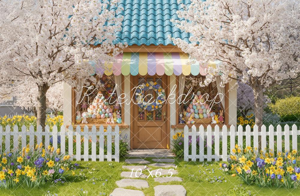 Kate Easter Bunny Eggs Store Blossom Trees Backdrop Designed by Emetselch - Image 4